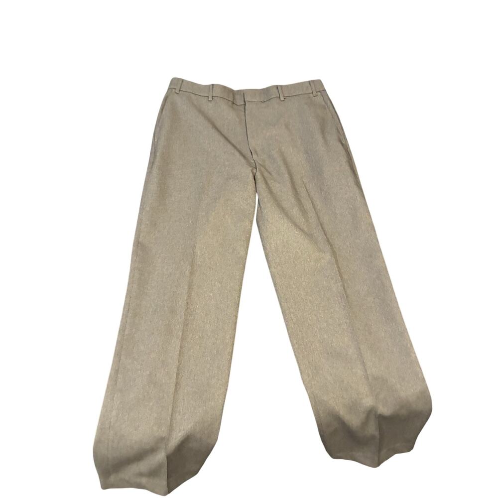 Action Slacks Levi Men's Dress Pants Brown 38x33 Flat Front Straight Leg
